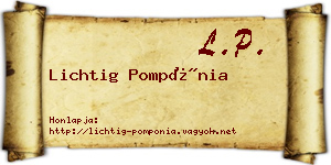 Lichtig Pompónia névjegykártya